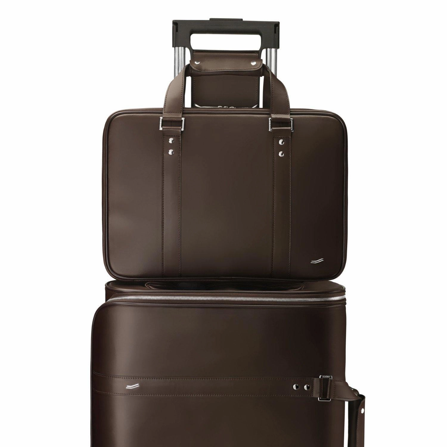 Vocier 2-Piece Travel Set Leather Travel Bag & Leather Briefcase