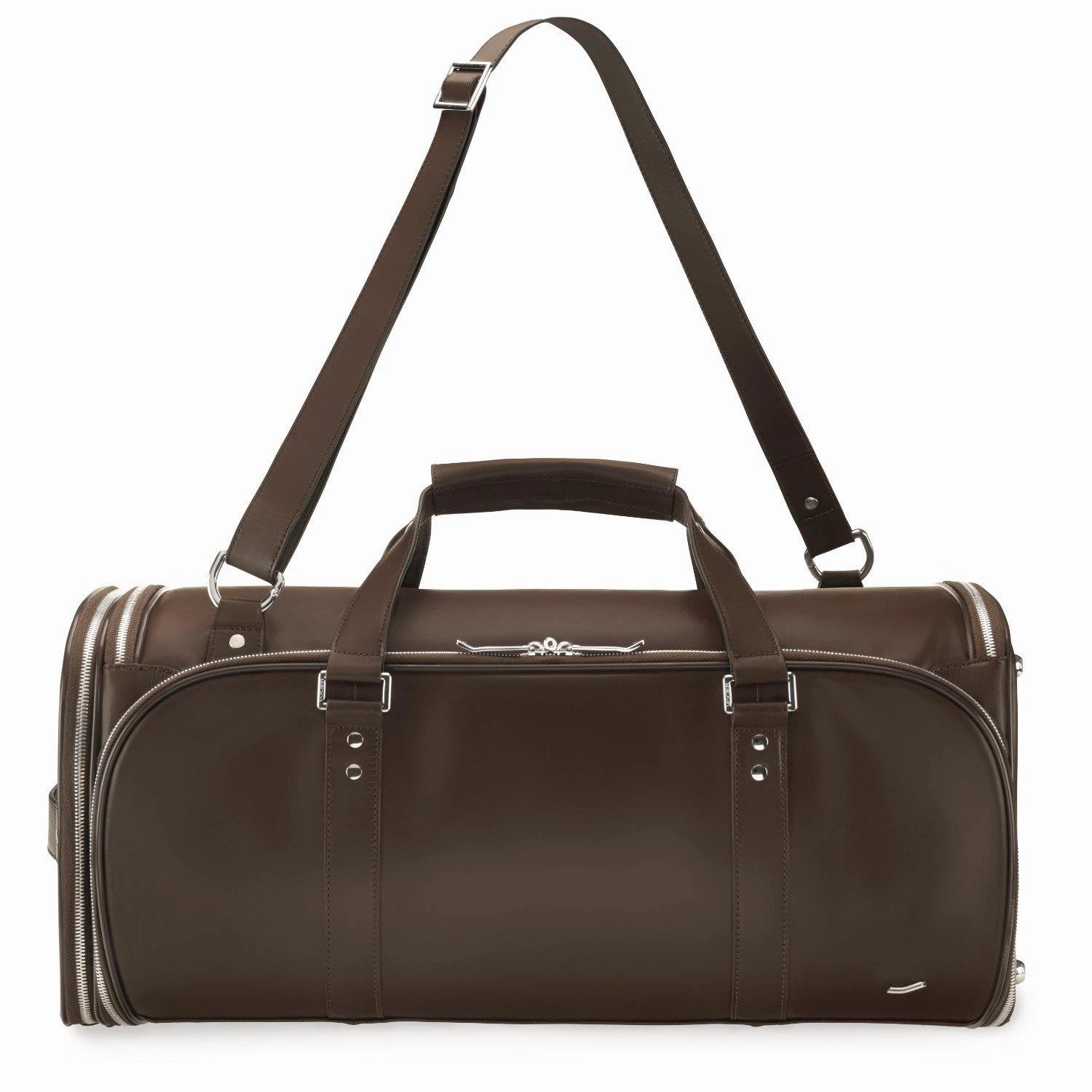 Vocier 2-Piece Travel Set Leather Travel Bag & Leather Briefcase