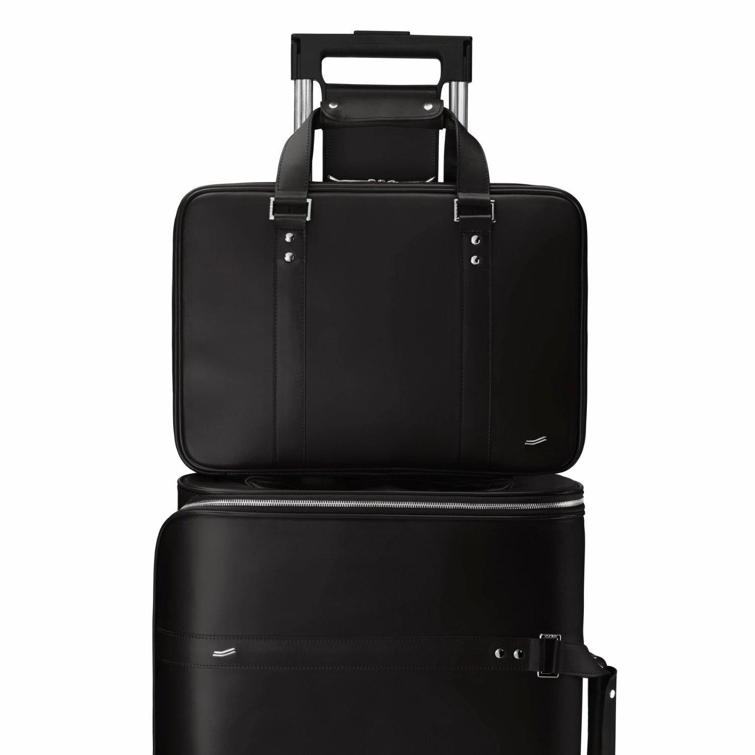 Vocier 2-Piece Travel Set Leather Travel Bag & Leather Briefcase