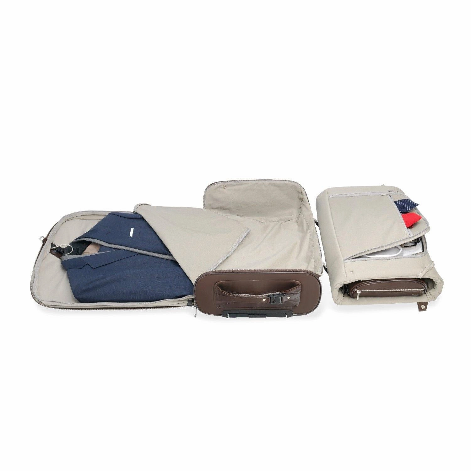 Vocier 2-Piece Travel Set Zero Crease System & Leather Briefcase