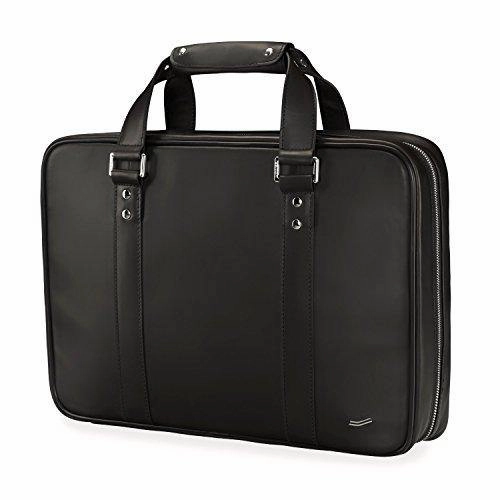 Vocier 4-Piece Travel Set Zero Crease System, Leather Travel Bag, Leather Briefcase & Dopp Kit