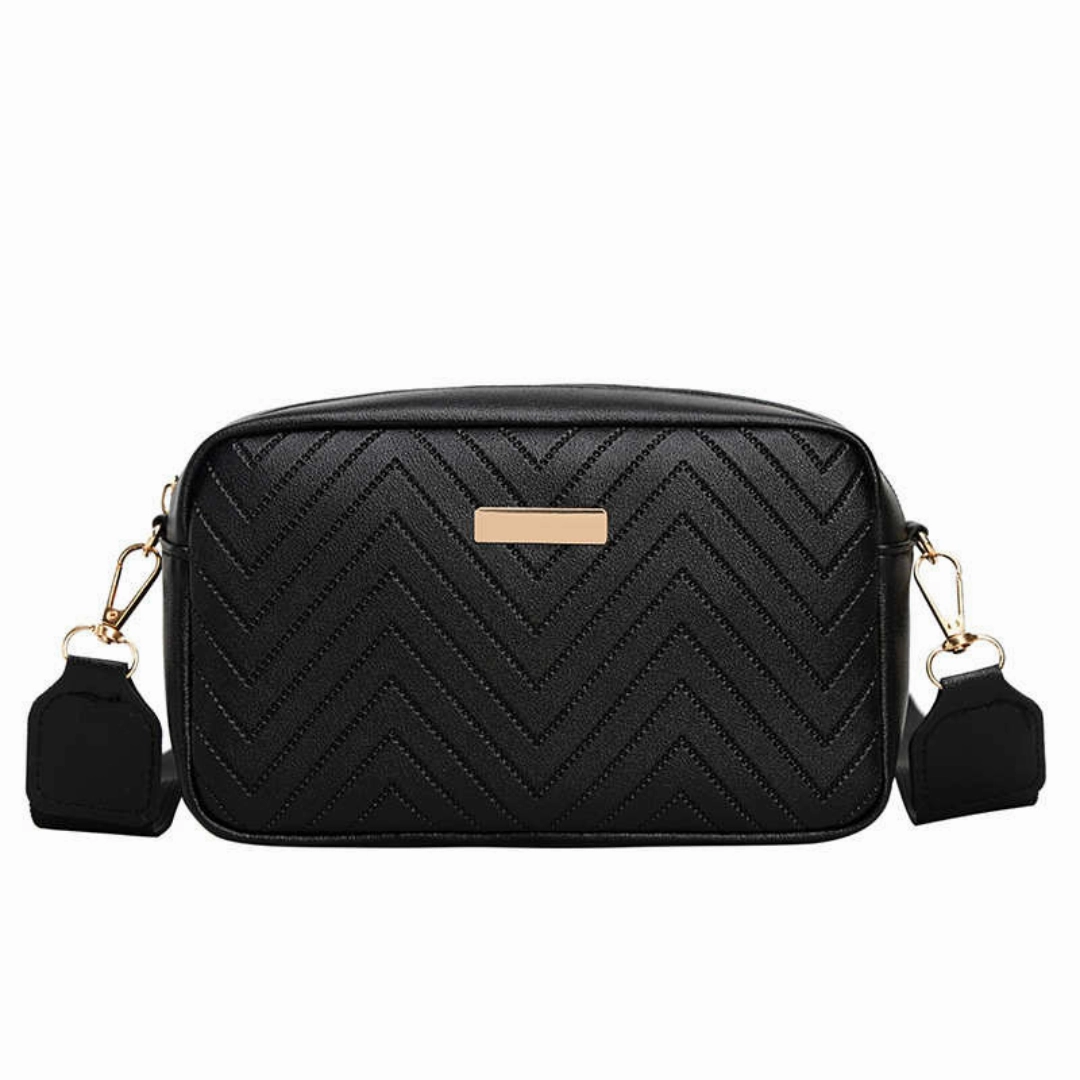 Wave Pattern Embroidered  Camera Crossbody Bag