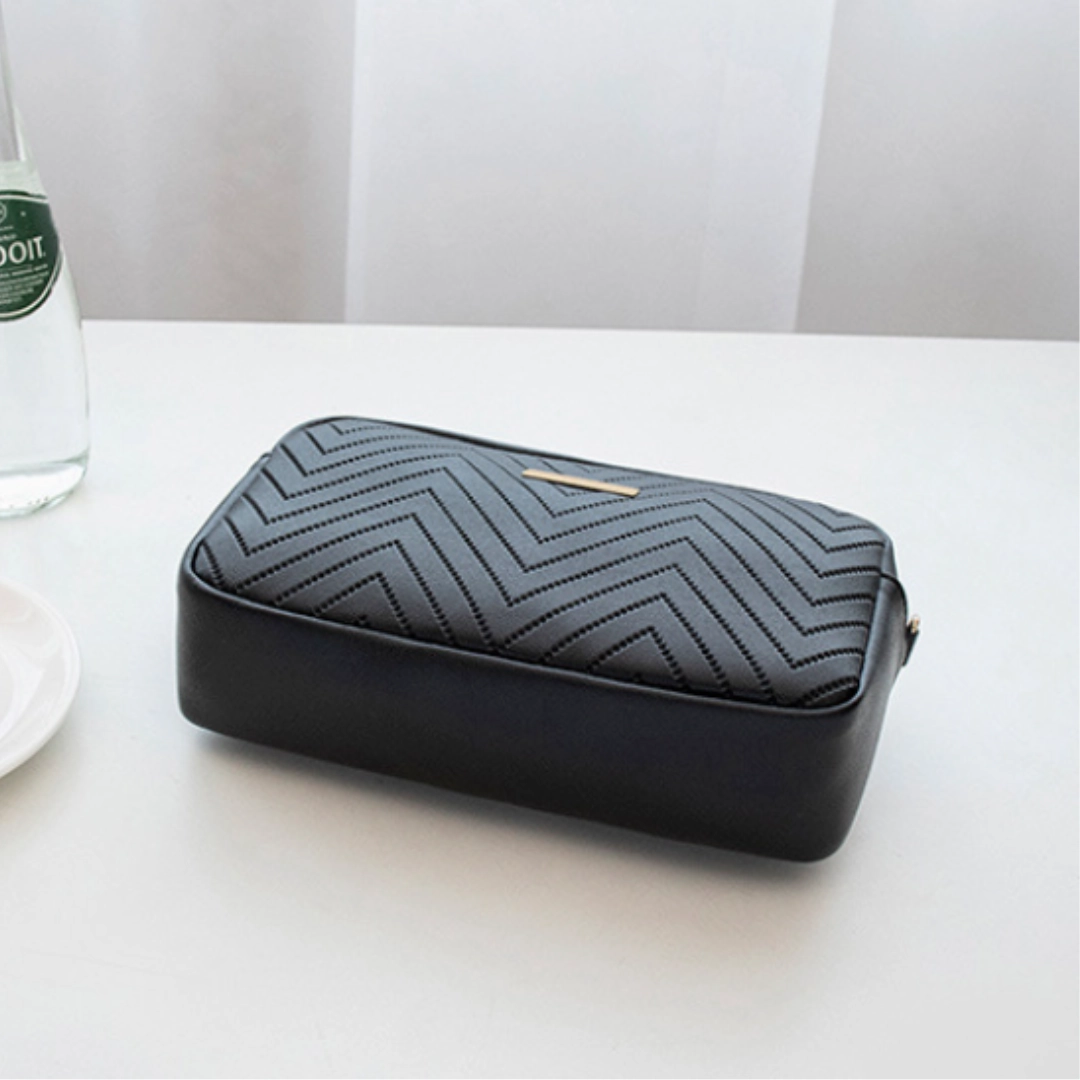 Wave Pattern Embroidered  Camera Crossbody Bag