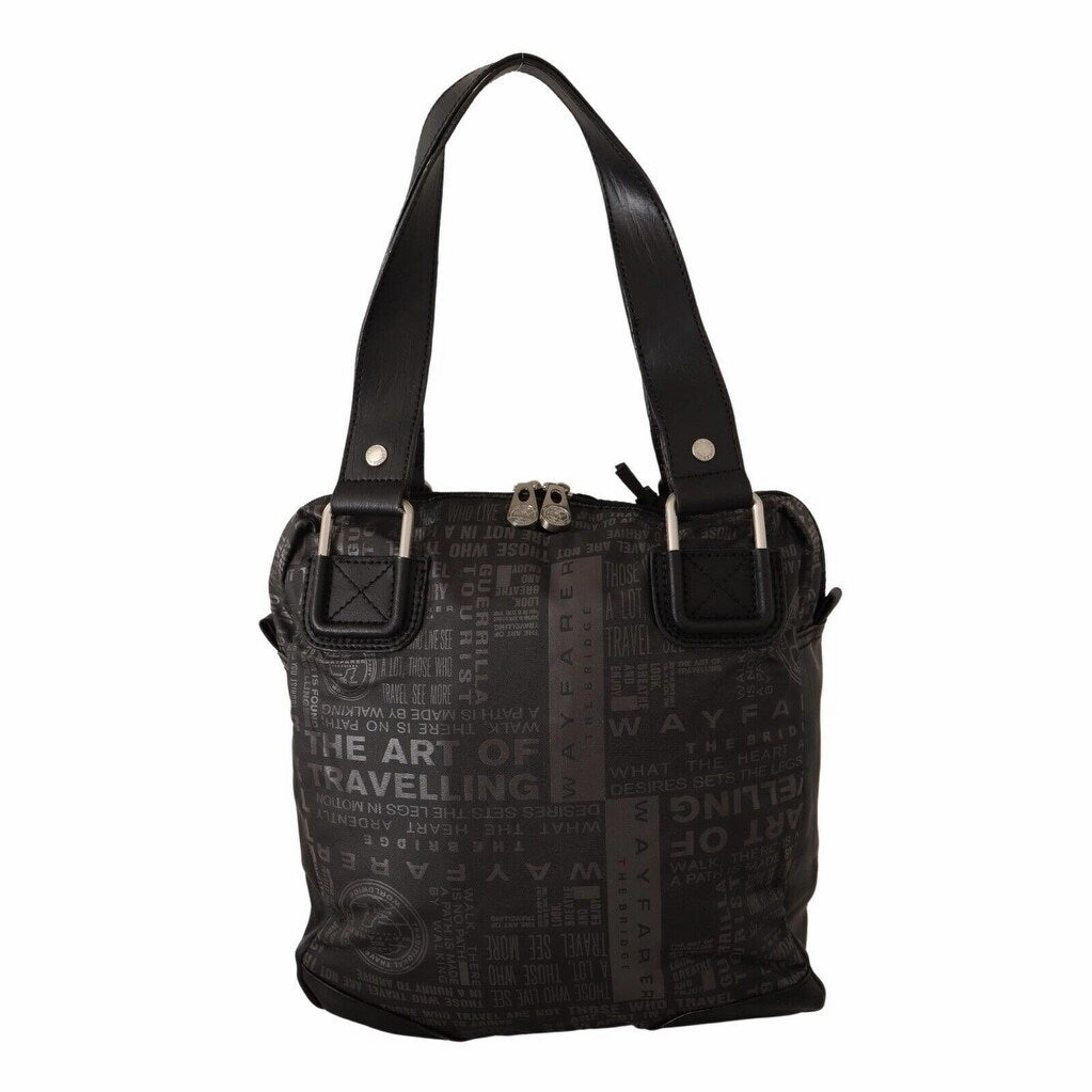 WAYFARER Chic Black and Gray Fabric Shoulder Women's Handbag