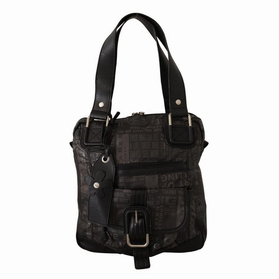 WAYFARER Chic Black and Gray Fabric Shoulder Women's Handbag