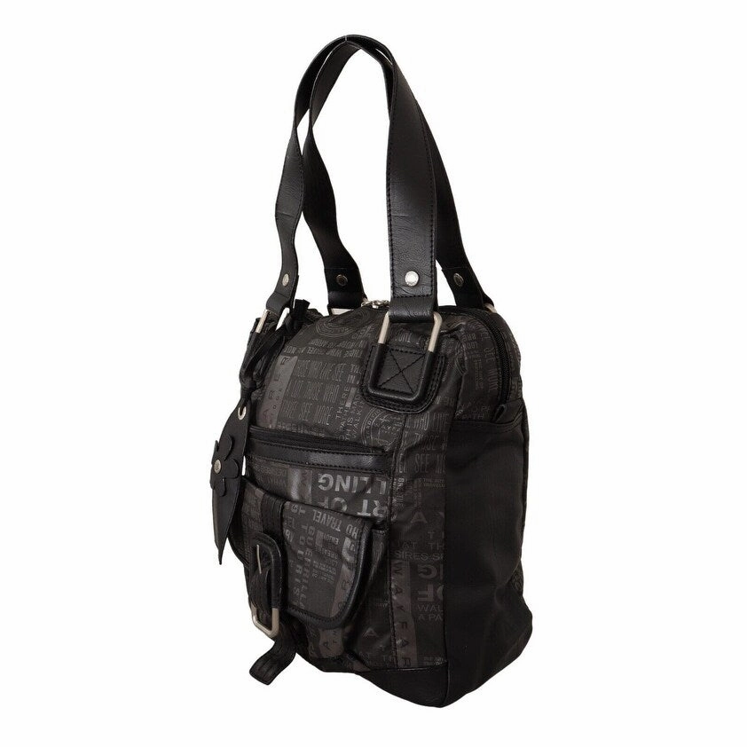 WAYFARER Chic Black and Gray Fabric Shoulder Women's Handbag