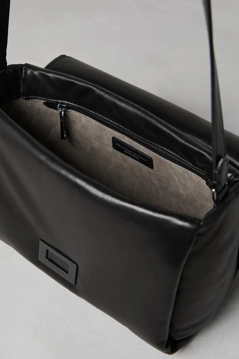 Wet Effect Nappa Handbag