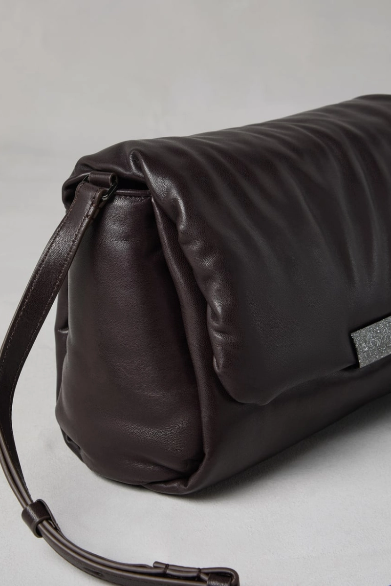 Wet Effect Nappa Handbag