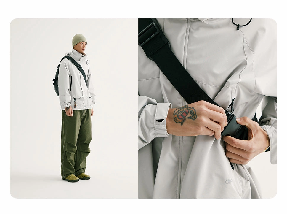 White Large Travel Sling Bag For Men Nylon Large Crossbody Sling Bag One Strap Backpack
