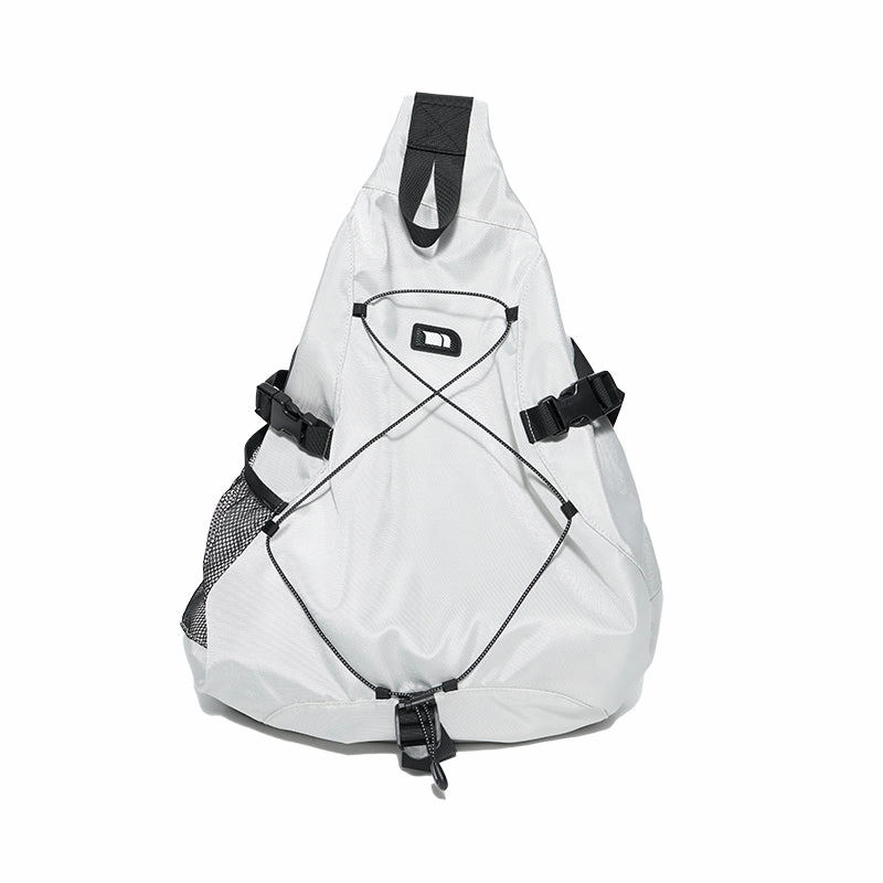 White Large Travel Sling Bag For Men Nylon Large Crossbody Sling Bag One Strap Backpack
