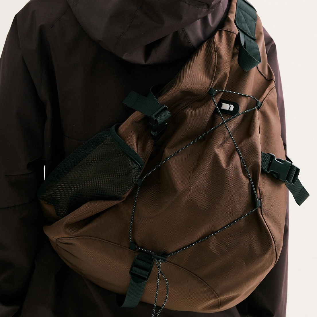 White Large Travel Sling Bag For Men Nylon Large Crossbody Sling Bag One Strap Backpack