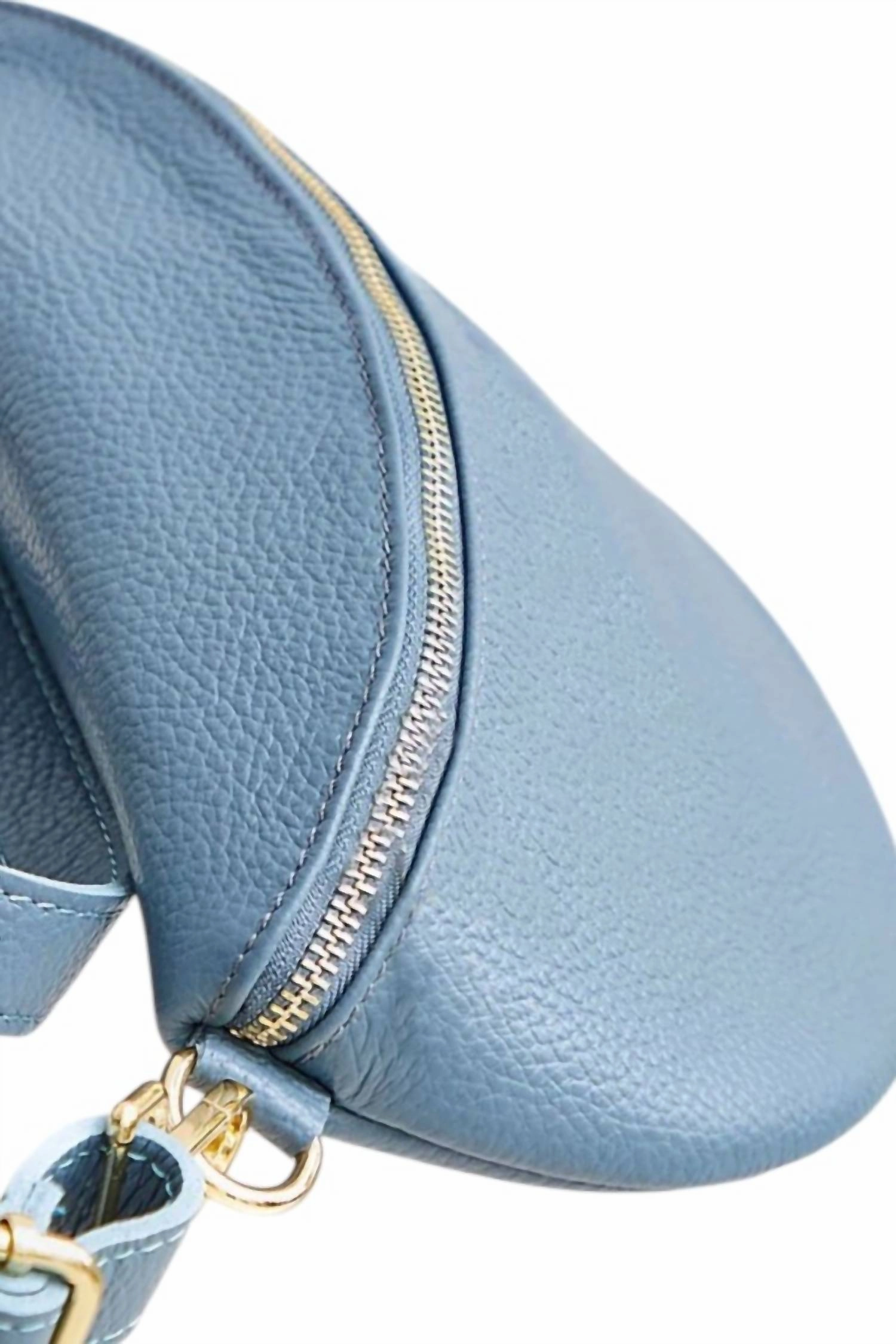Women Leather Fanny Handbag In Denim