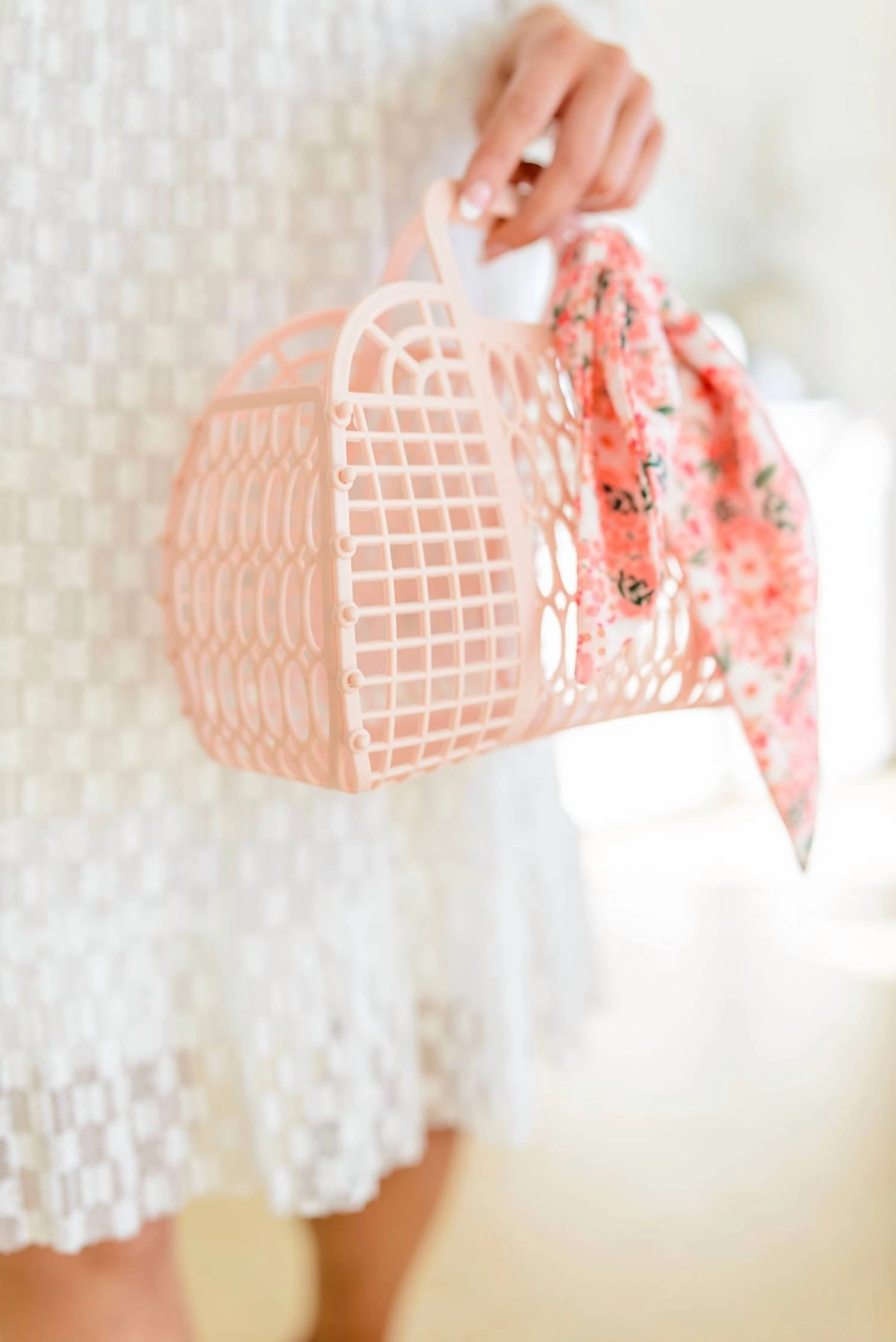Women's Casually Jelly Tote Bag In Pink