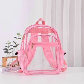Women's Clear Stadium Backpack In Barbiecore Pink