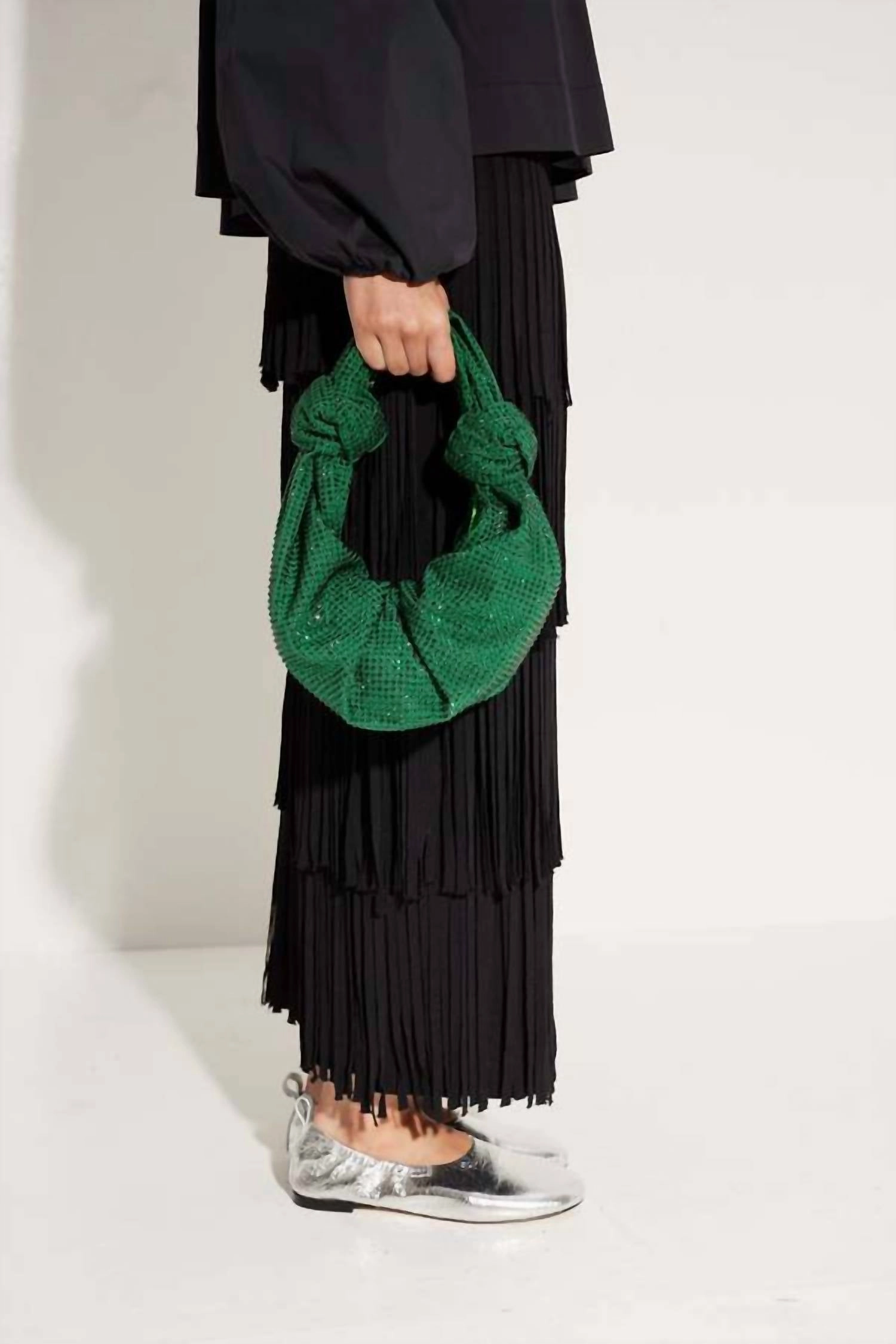 Women's Crystal Lopsy Bag In Gummy Green