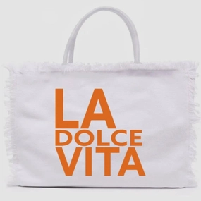 Women's La Dolce Vita Fringe Tote Bag In White