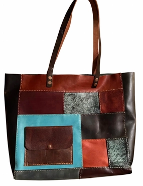 Women's Leather Tote In Multi