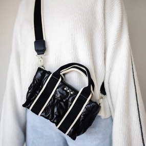 Women's Mini Quilted Crossbody Bag In Shiny Patent Black