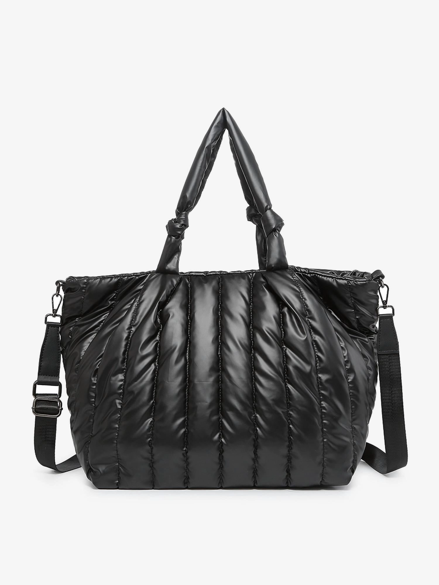 Women's Sawyer Puffer Satchel Tote In Black
