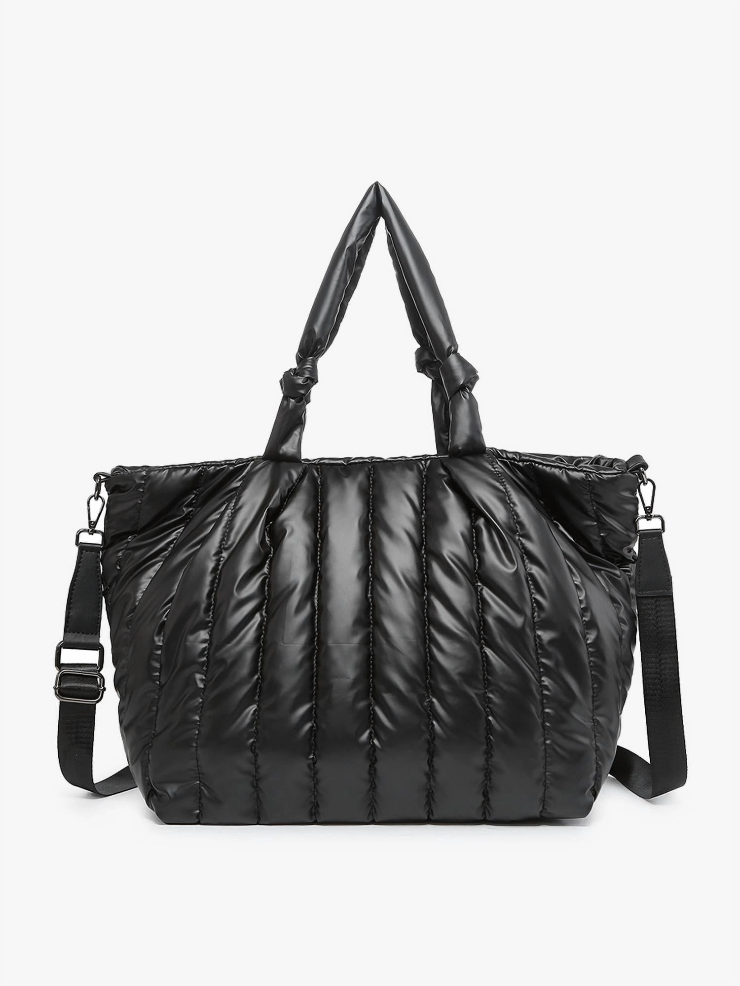 Women's Sawyer Puffer Satchel Tote In Black