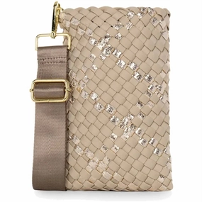 Women's Shay Woven Phone Bag In Buff