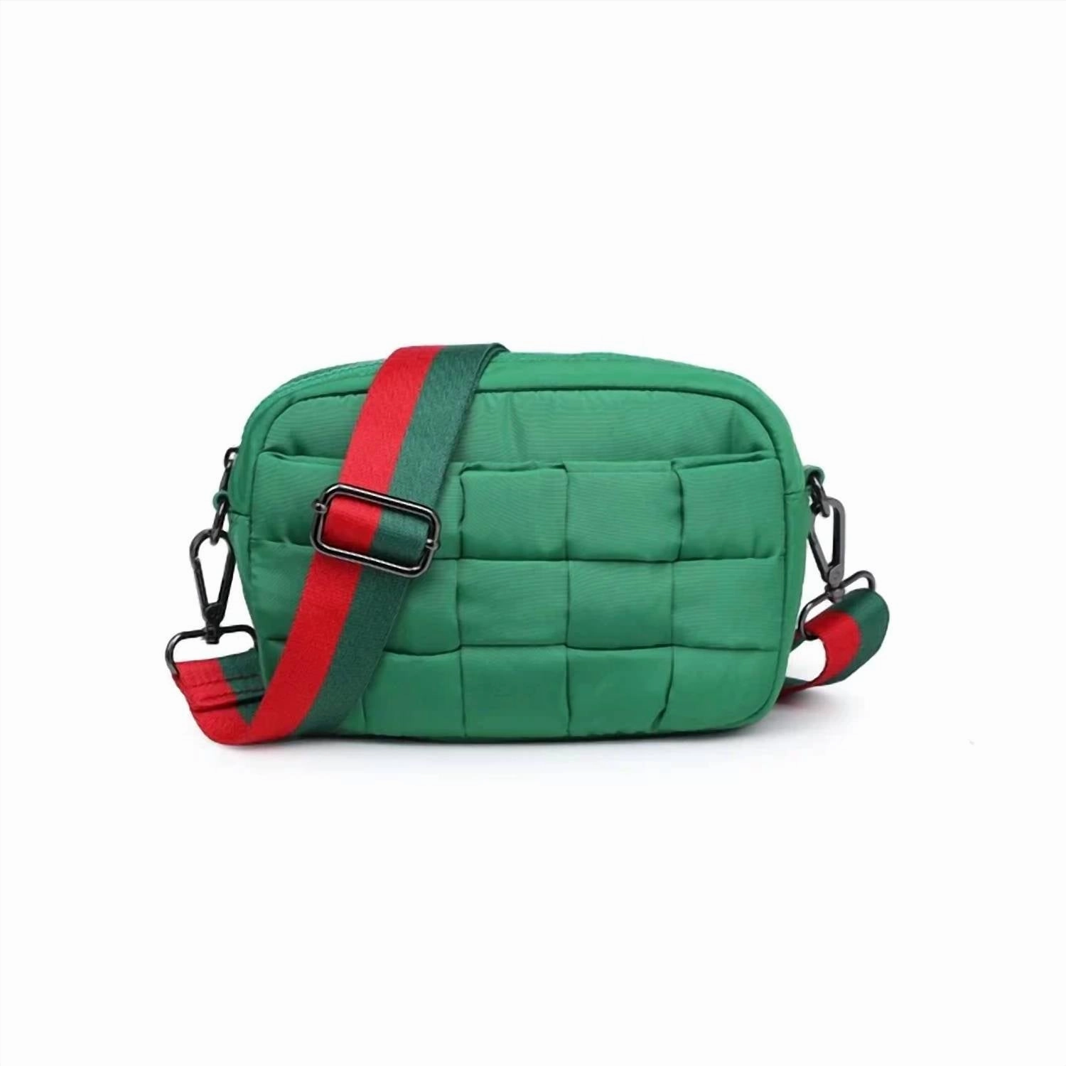 Women's Woven Crossbody Bag In Kelly Green