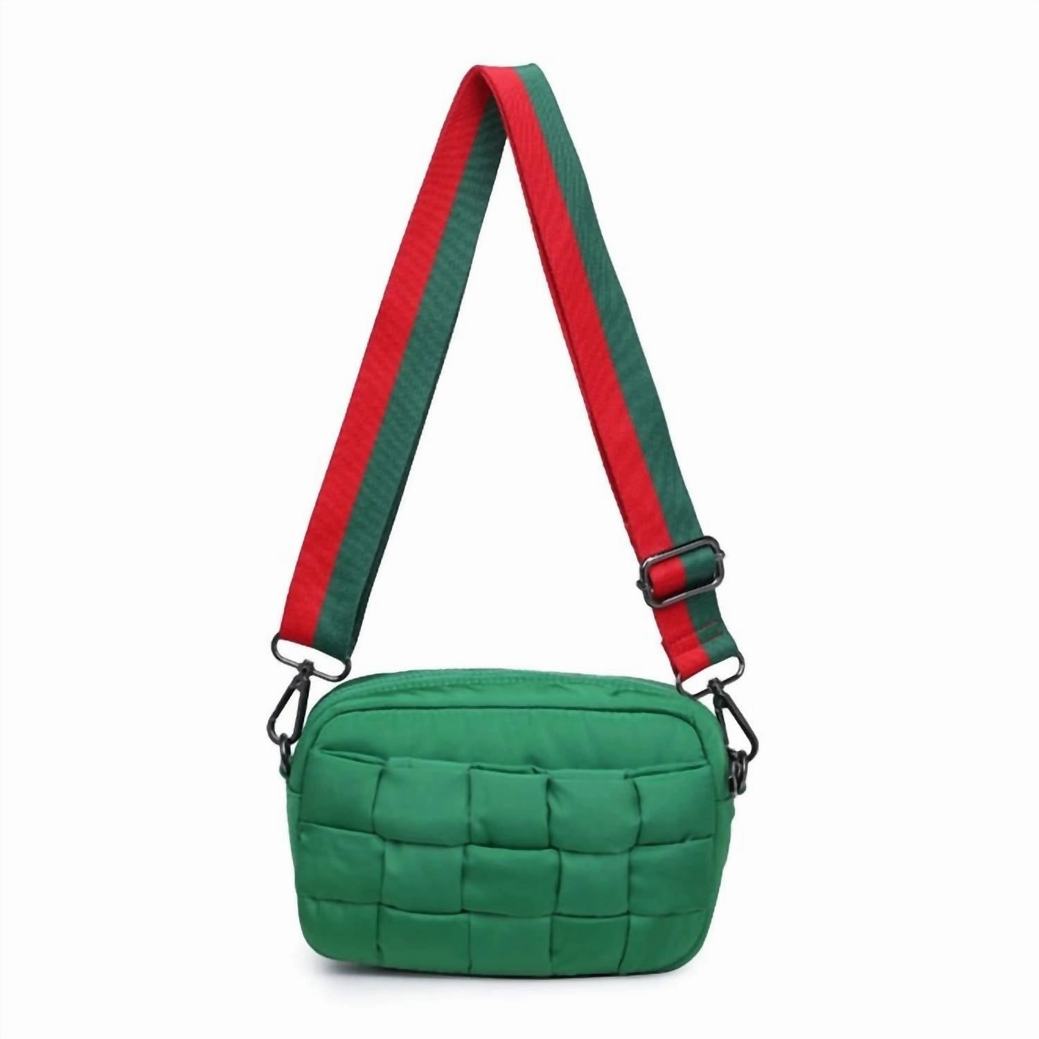 Women's Woven Crossbody Bag In Kelly Green