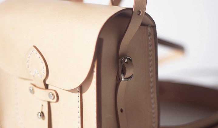 Womens Beige Leather Saddle Shoulder Bag Purse Handmade Crossbody Bag for Women