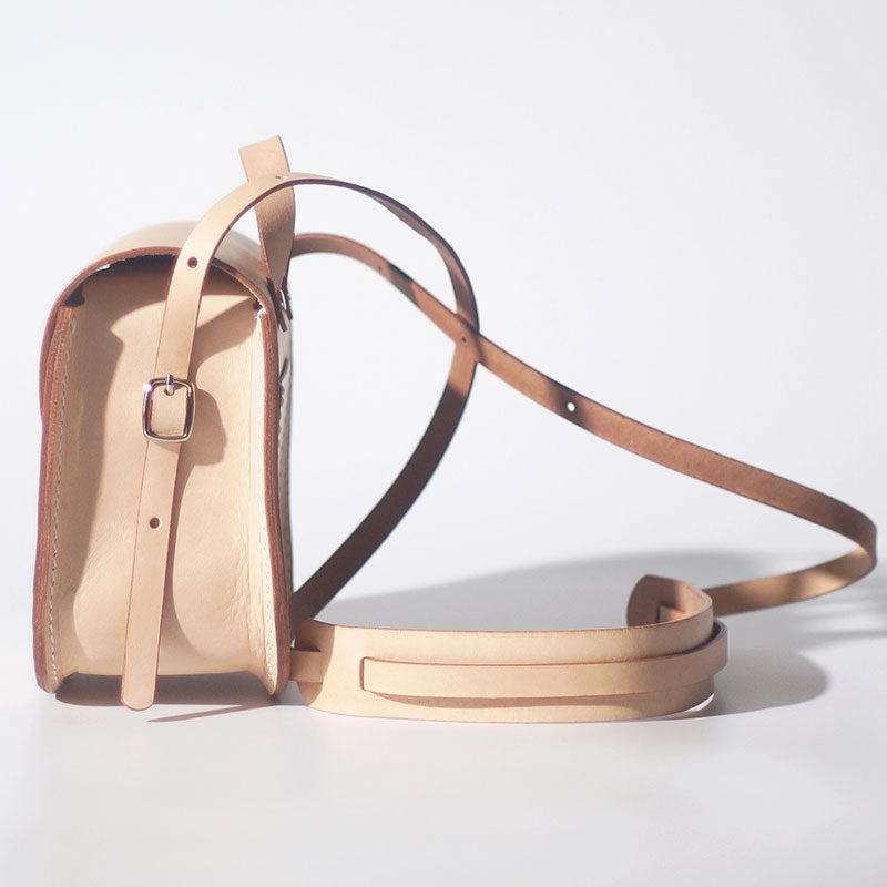 Womens Beige Leather Saddle Shoulder Bag Purse Handmade Crossbody Bag for Women