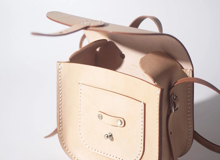 Womens Beige Leather Saddle Shoulder Bag Purse Handmade Crossbody Bag for Women
