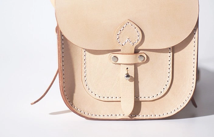 Womens Beige Leather Saddle Shoulder Bag Purse Handmade Crossbody Bag for Women