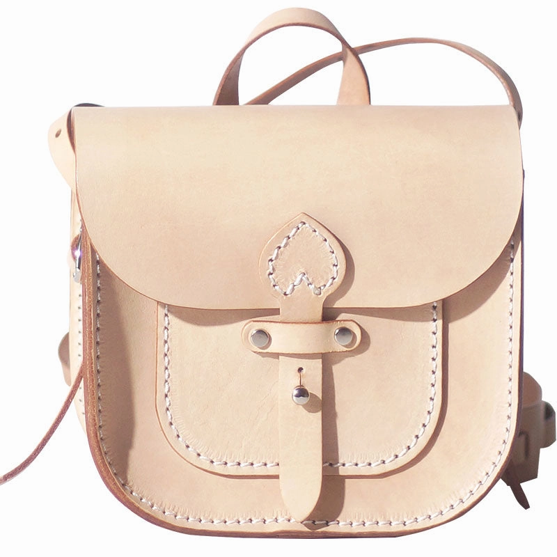 Womens Beige Leather Saddle Shoulder Bag Purse Handmade Crossbody Bag for Women