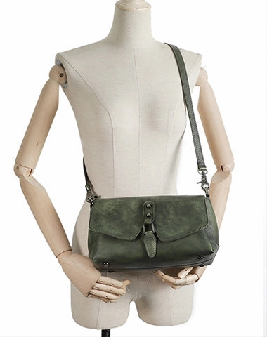 Womens Brown Leather Vintage Handmade Shoulder Bag Best Crossbody Purses for Ladies