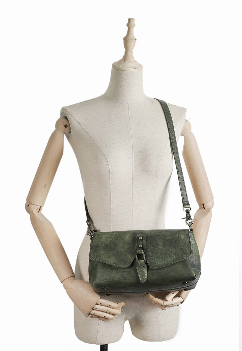 Womens Brown Leather Vintage Handmade Shoulder Bag Best Crossbody Purses for Ladies