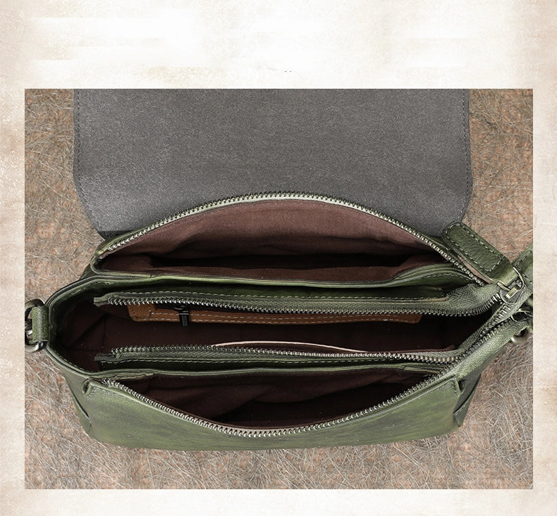 Womens Brown Leather Vintage Handmade Shoulder Bag Best Crossbody Purses for Ladies