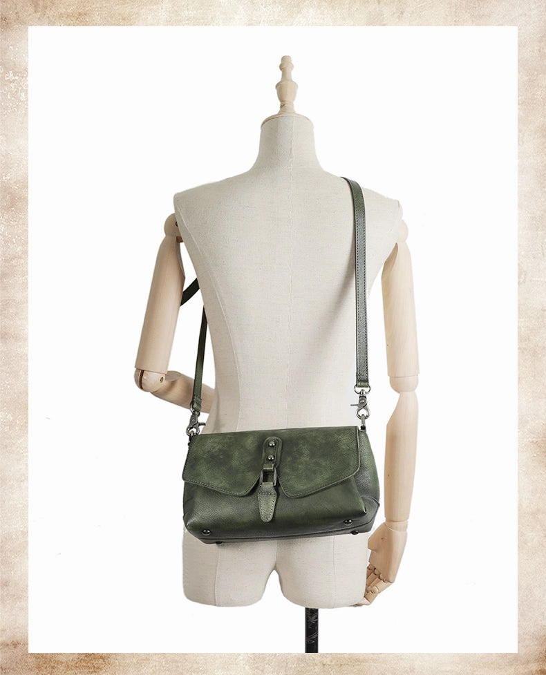 Womens Brown Leather Vintage Handmade Shoulder Bag Best Crossbody Purses for Ladies