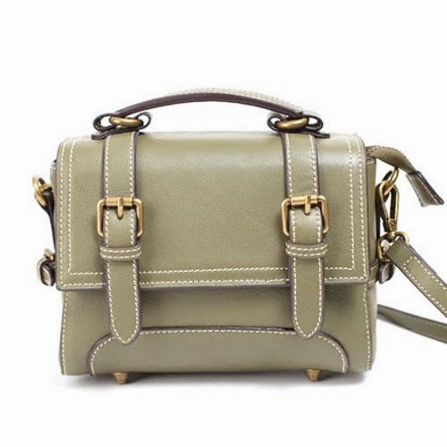 Womens Fashion GreenLeather Mini Satchel Shoulder Bag Purse Green Handbag Satchel Crossbody Bag
