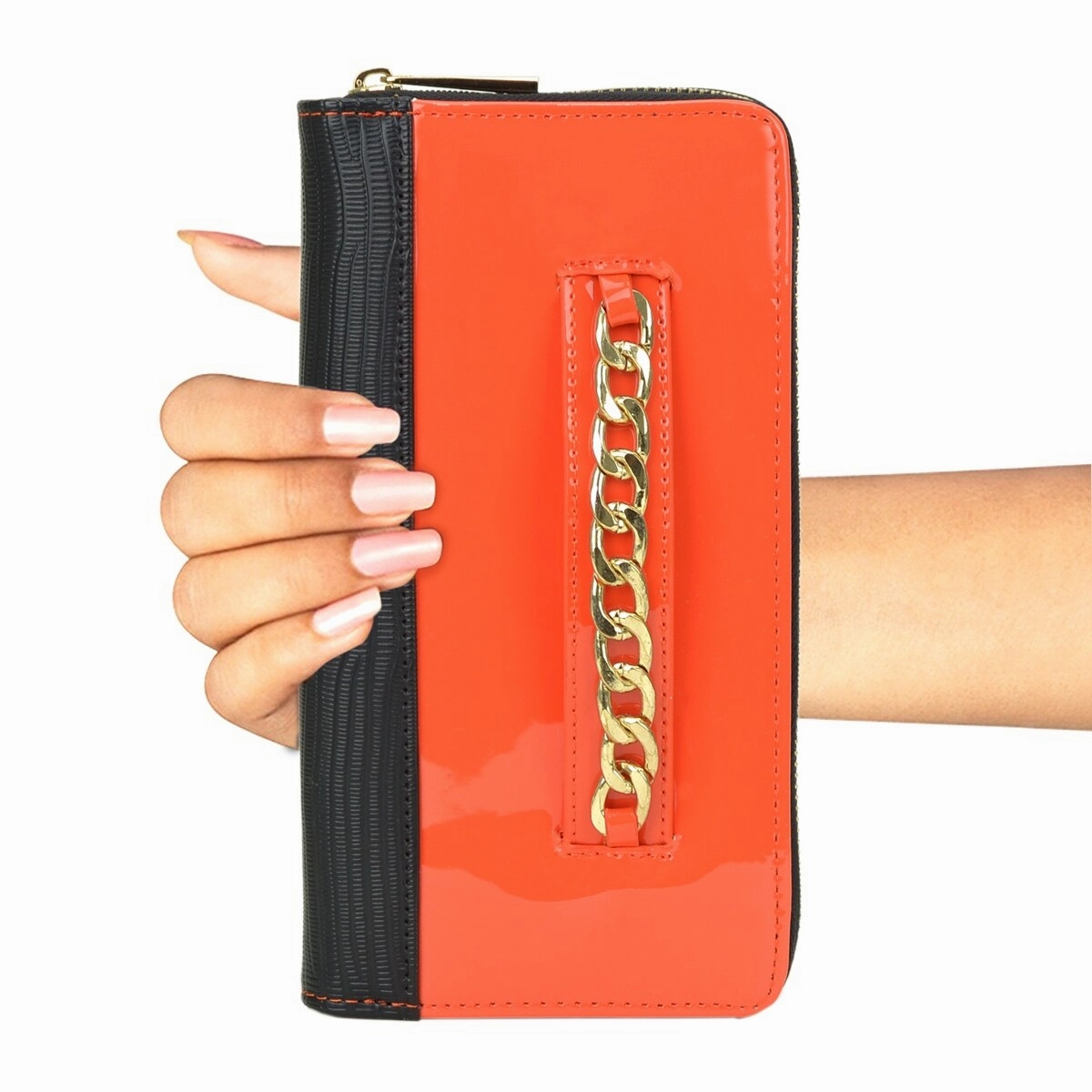 Womens Faux Leather Wallet Rfid Blocking Small Wristlet 12 Credit Card Slots