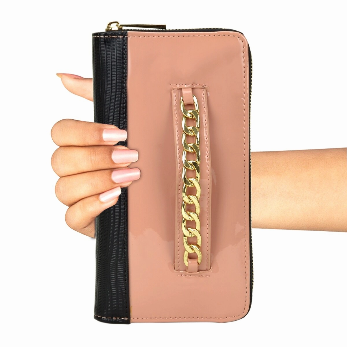 Womens Faux Leather Wallet Rfid Blocking Small Wristlet 12 Credit Card Slots