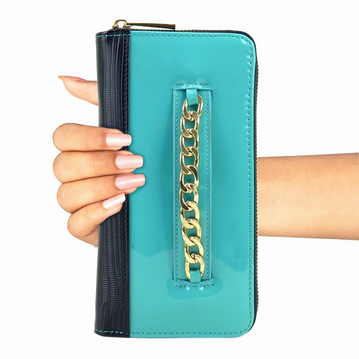 Womens Faux Leather Wallet Rfid Blocking Small Wristlet 12 Credit Card Slots