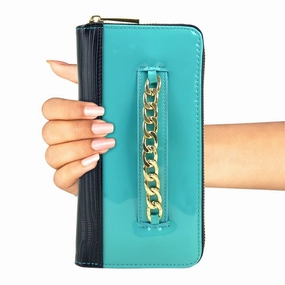 Womens Faux Leather Wallet Rfid Blocking Small Wristlet 12 Credit Card Slots