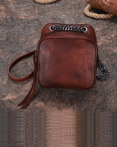 Womens Green Leather Cube Small Side Bag Mini Shoulder Bag Best Square Crossbody Purse for Ladies