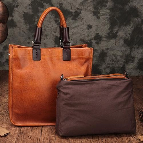 Womens Leather Satchel Bag Square Crossbody Bag Purse