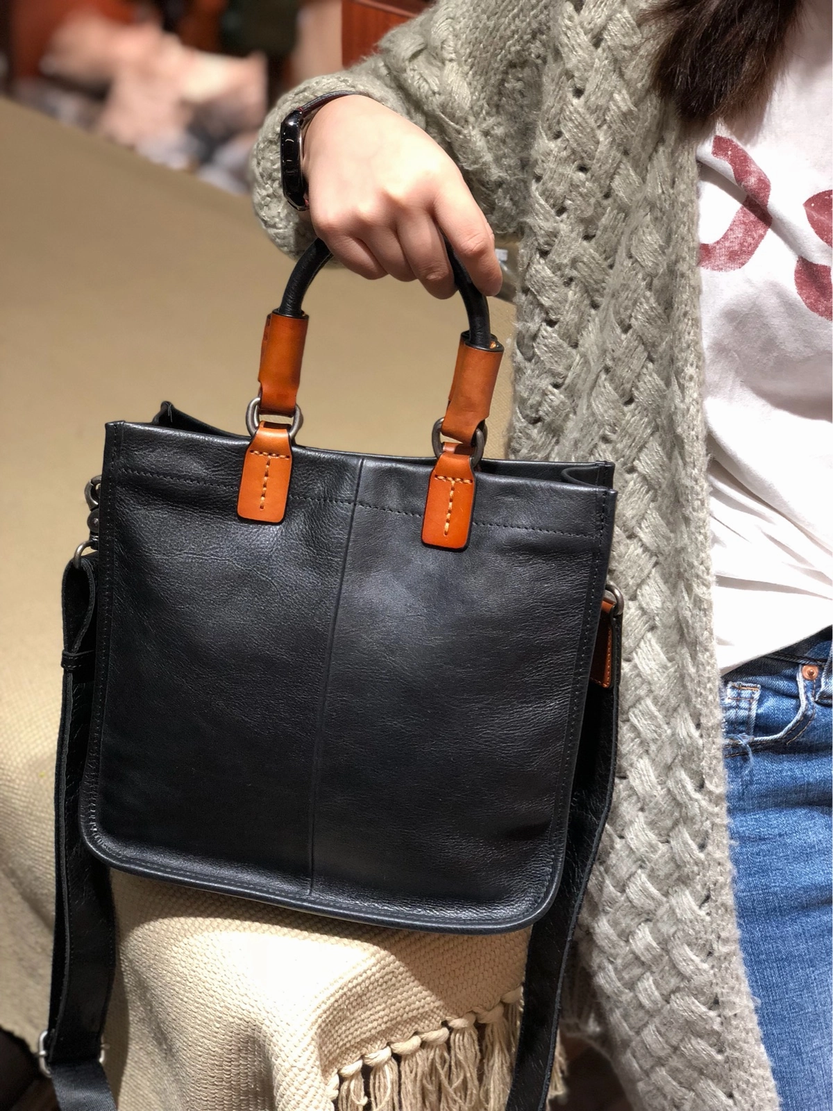 Womens Leather Satchel Bag Square Crossbody Bag Purse