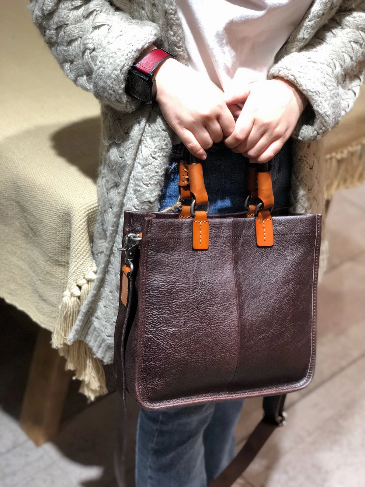 Womens Leather Satchel Bag Square Crossbody Bag Purse
