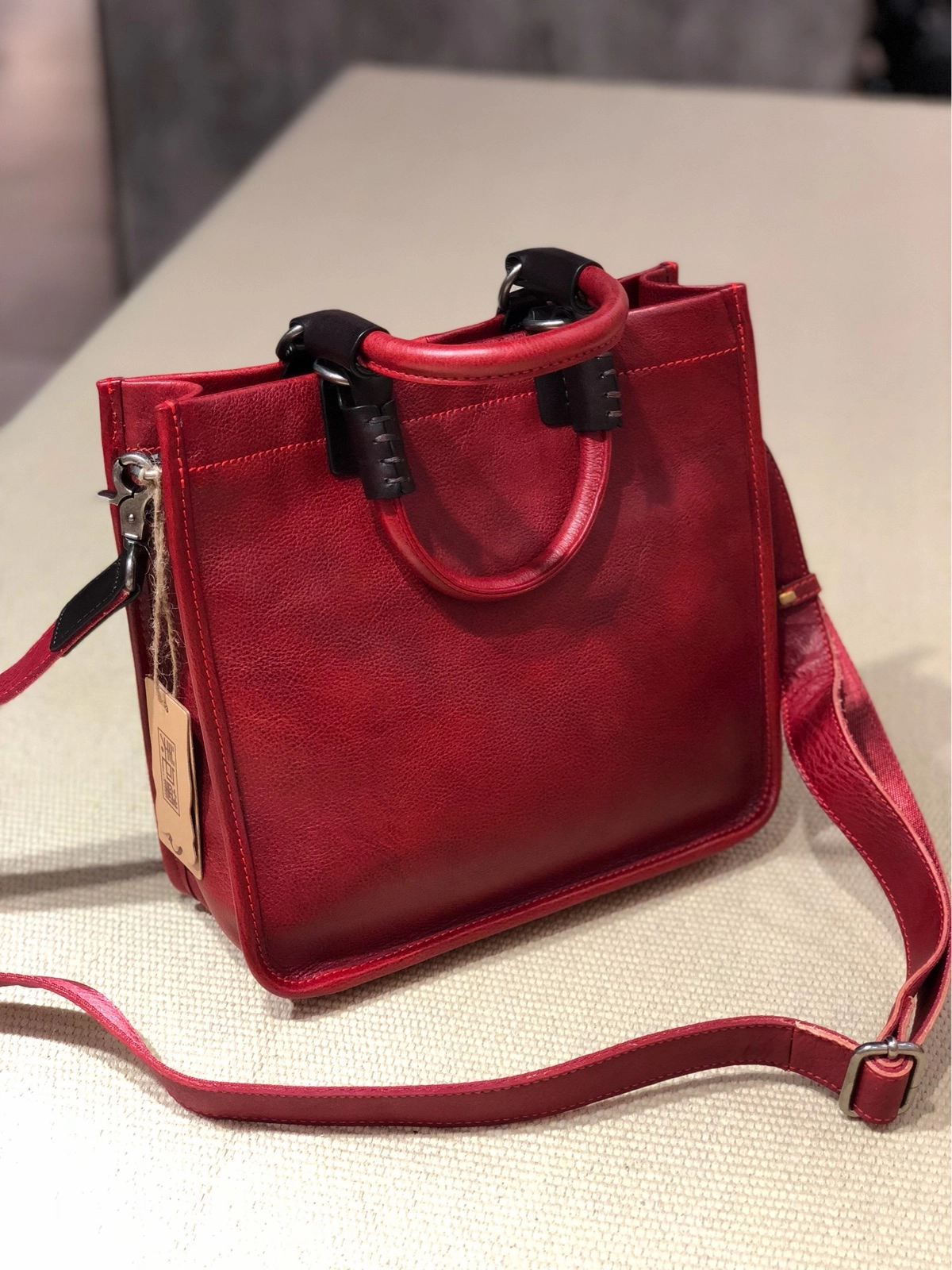 Womens Leather Satchel Bag Square Crossbody Bag Purse