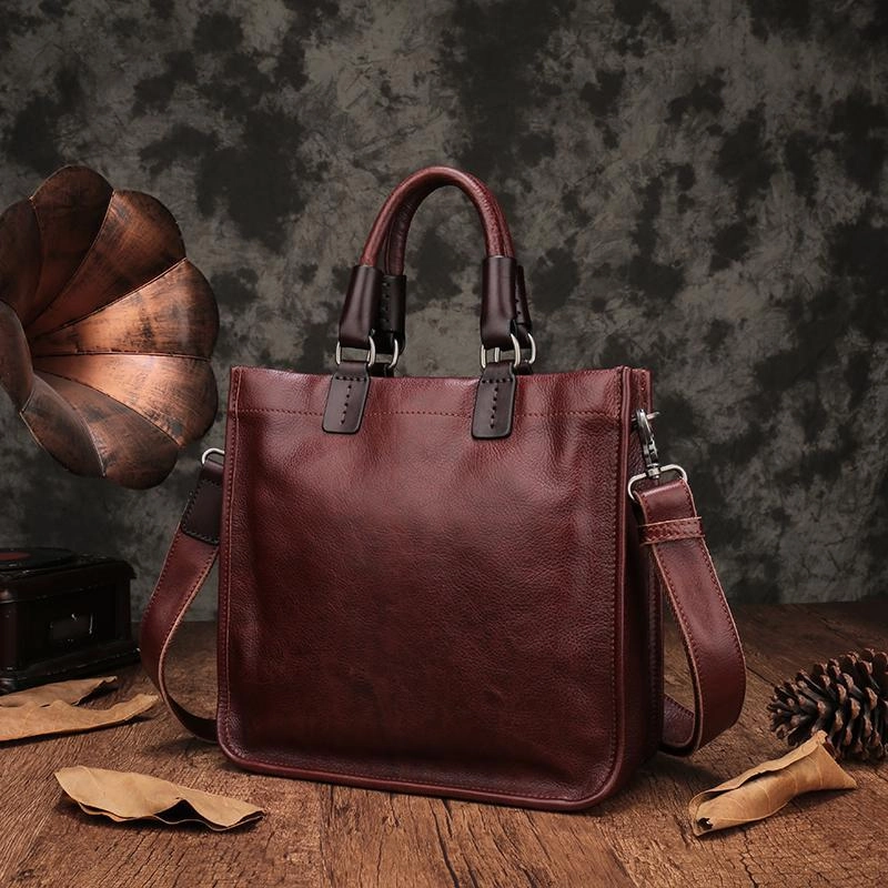 Womens Leather Satchel Bag Square Crossbody Bag Purse
