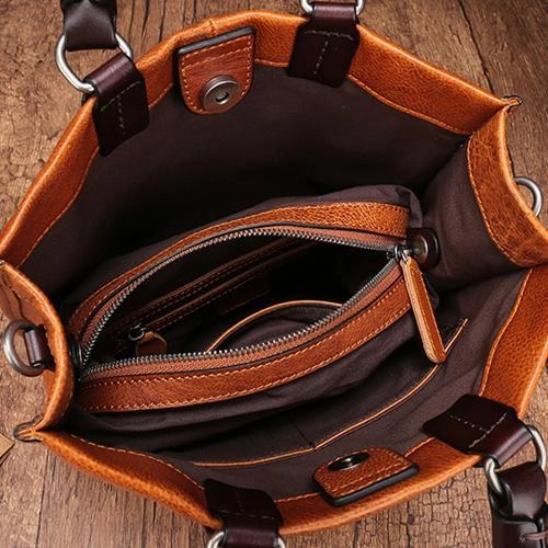 Womens Leather Satchel Bag Square Crossbody Bag Purse