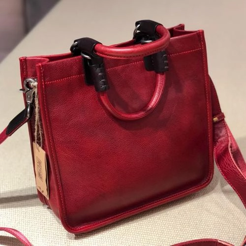 Womens Leather Satchel Bag Square Crossbody Bag Purse