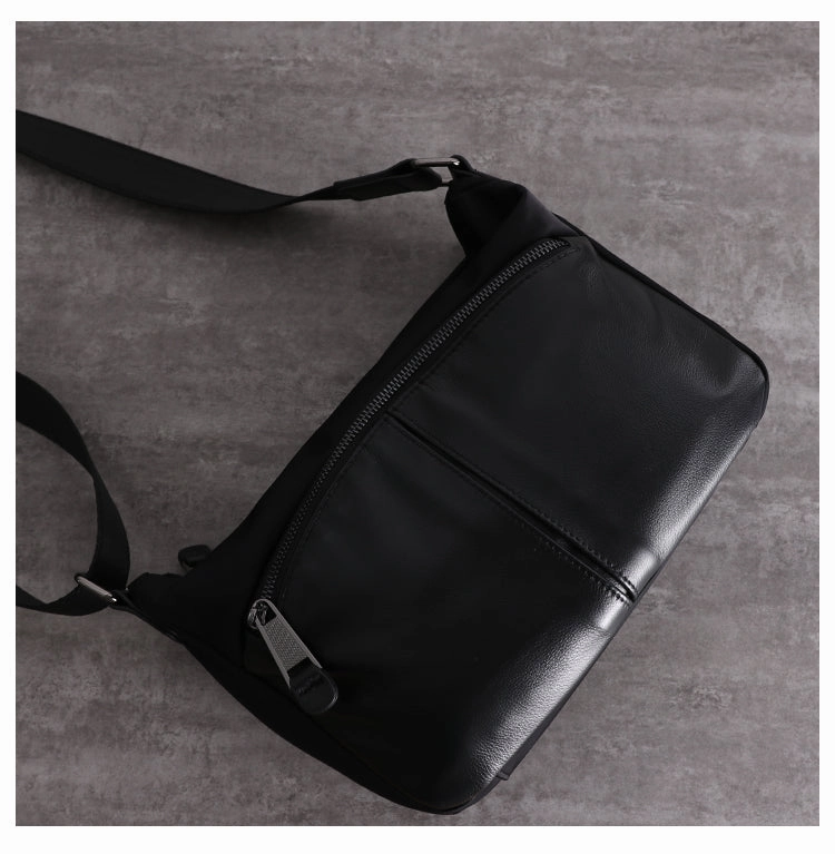 Womens Nylon Leather Small Shoulder Purse Womens Black Nylon Crossbody Purse Nylon Work Shoulder Purse for Ladies